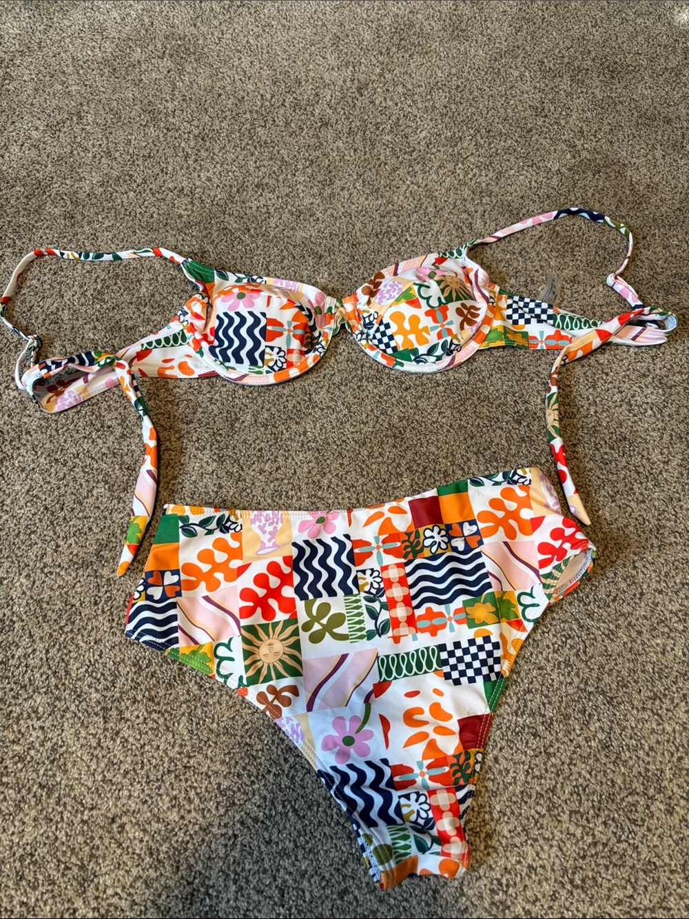 SHEIN Multi-Color Patterned Women's Two-Piece Bikini